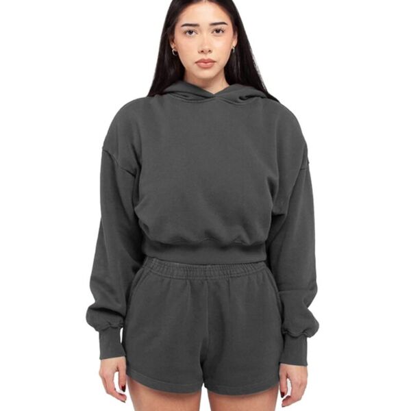 Women's Garment-Dye Crop Hooded Sweatshirt Thumbnail