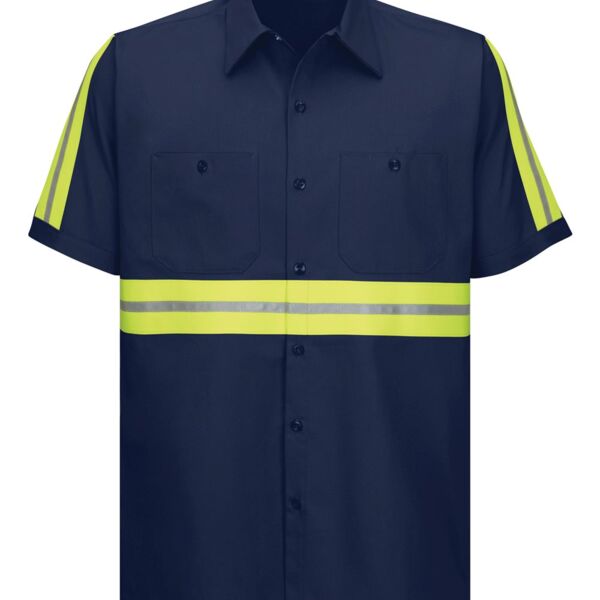 Men's Enhanced Visibility Short Sleeve Cotton Work Shirt Thumbnail